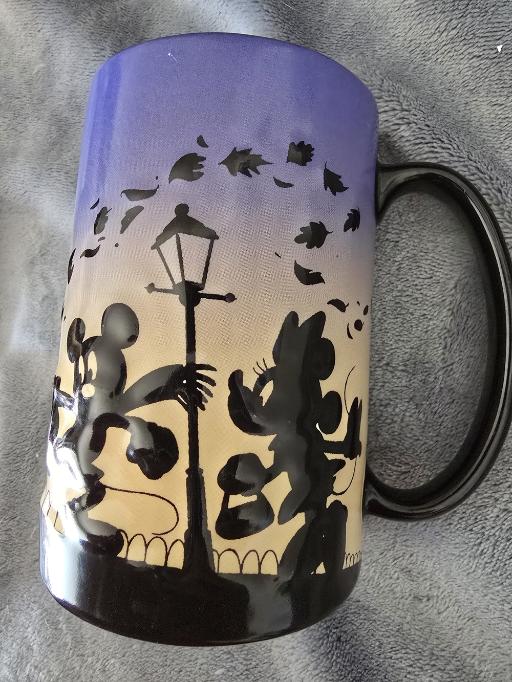 Disney Purple and Cream Gradient Mug with Black Character Silhouettes
